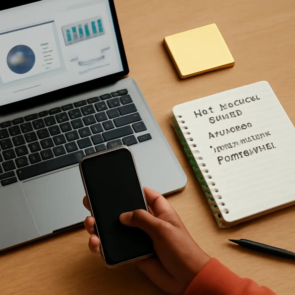 Desk setup for planning sales automation