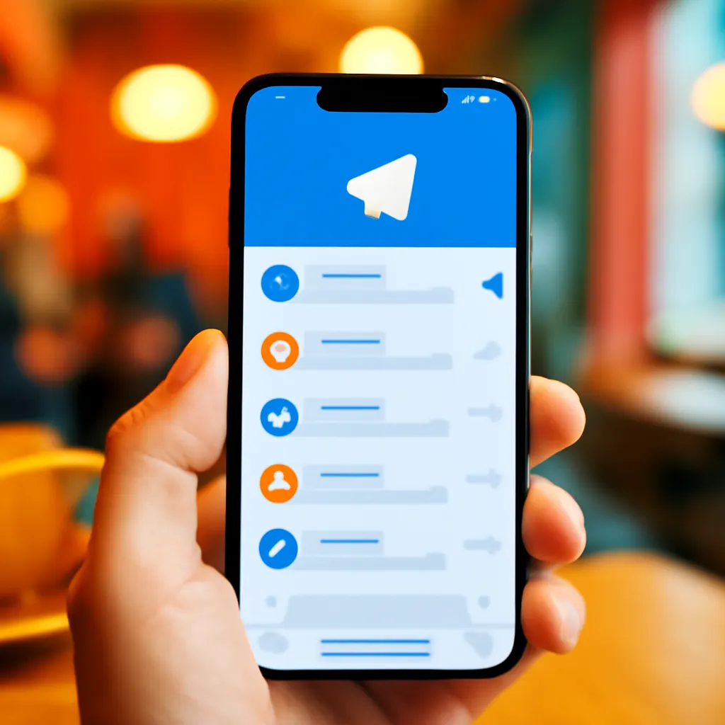 Смартфон с чатом в кафе