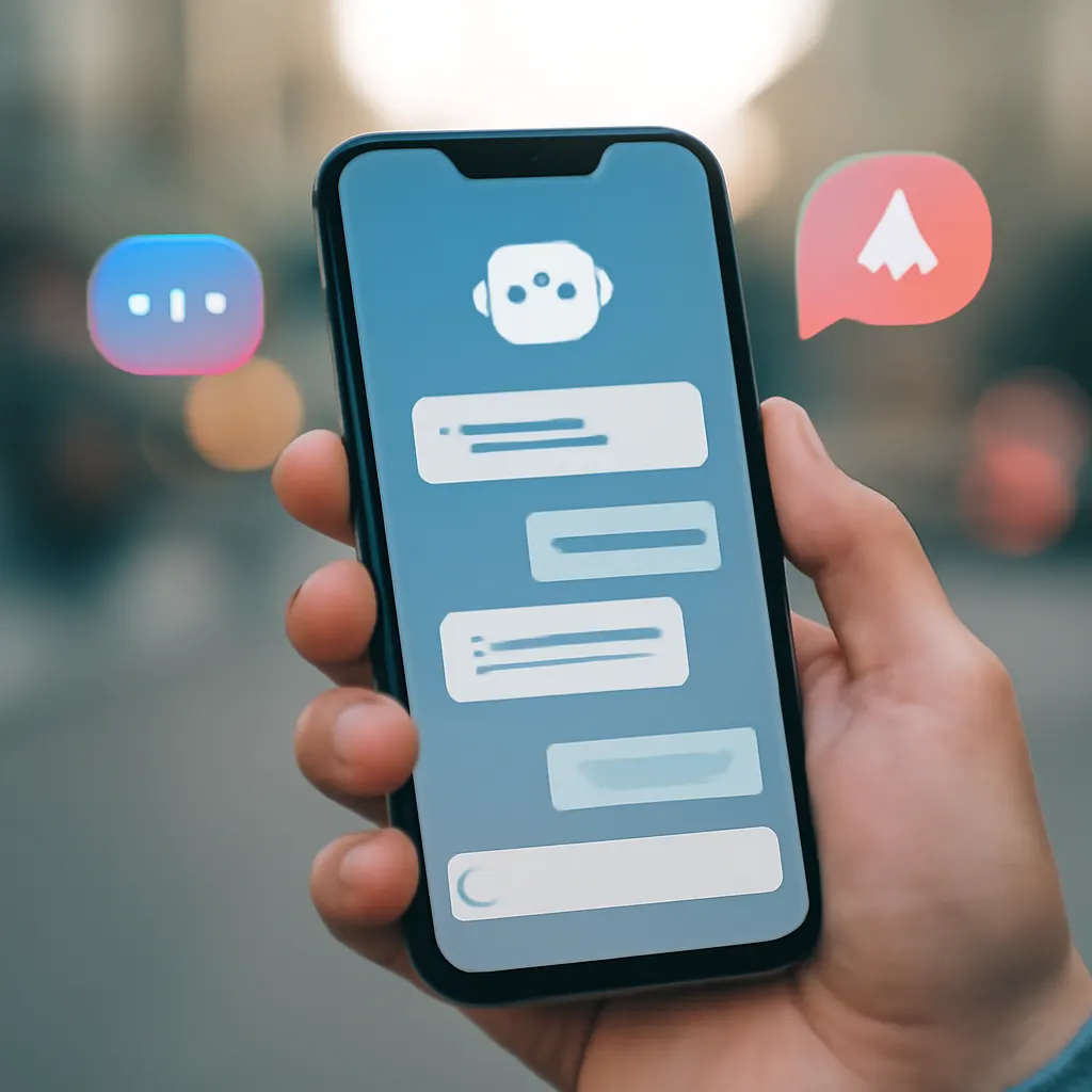 Smartphone showing chatbot