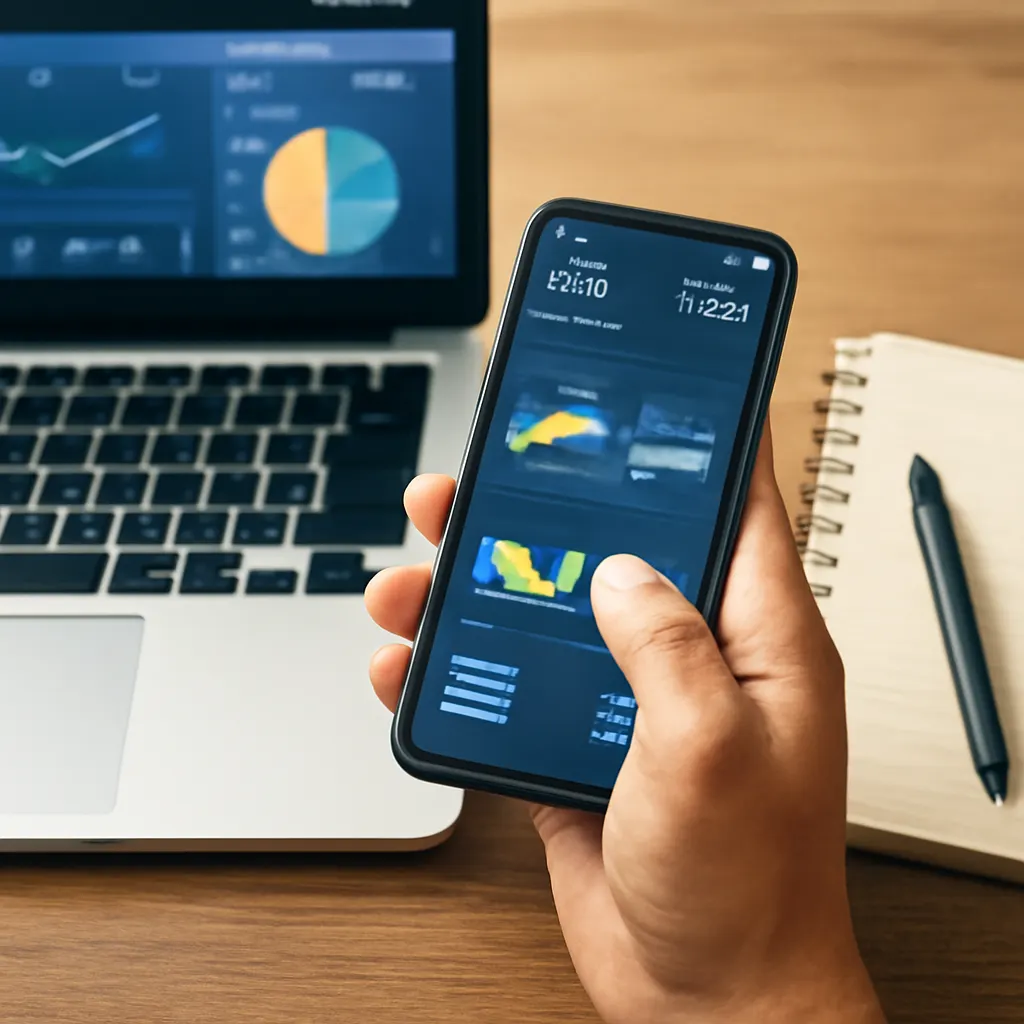 Настольный компьютер и телефон с CRM