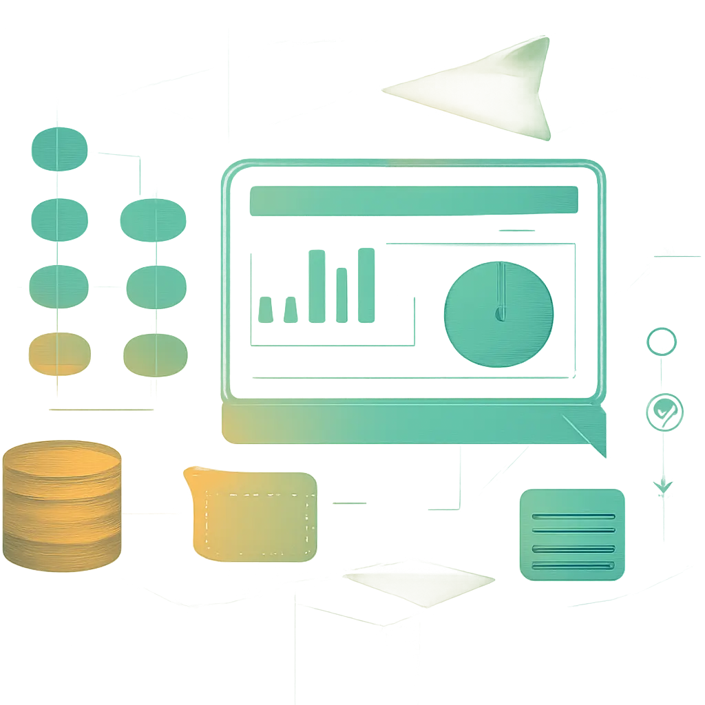 Графика архитектуры DIY CRM с диаграммами